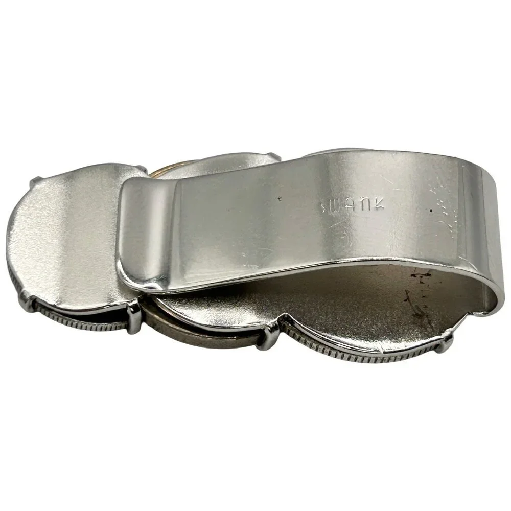 Vintage Swank Coin Money Clip Silver Quarter, '53 Dime, '63 Jefferson Nickle